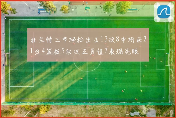 杜兰特三节轻松出击13投8中斩获21分4篮板5助攻正负值7表现亮眼